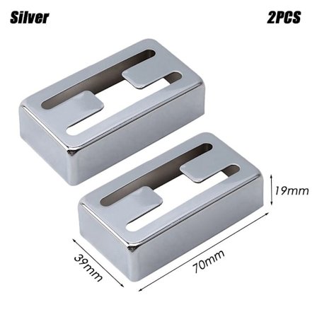 2 stk. Krom Metal Cover Humbucker Pickup Cover SØLV H H