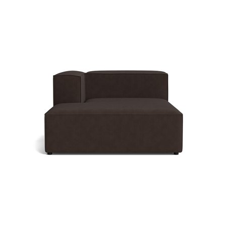 Lissabon XL chaiselong, venstrevendt - Mørkebrun Rebel - 130x170x72cm - Modulsofa med kvalitetsstof & ramme af krydsfiner - Holdbar sofa i mange år