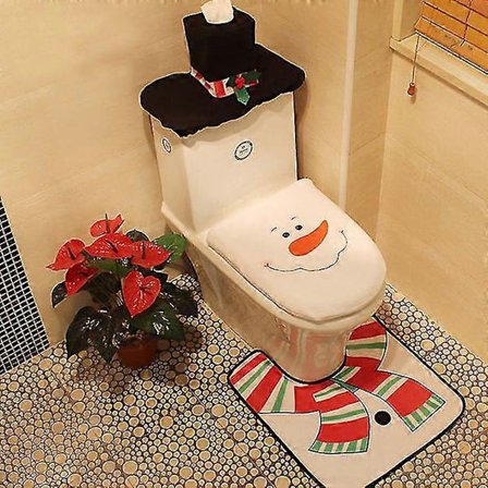 Nye Søte Juletoalettlokk Kreative Julenissen Badematte Julegaver Til Hjemmet Nyttår Navidad Gavedekor 2024