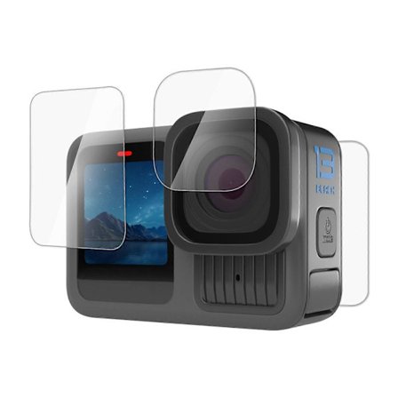 Til GoPro HERO13 Black PULUZ 3 i 1 Linse og For- og Bagskærm 9H 2.5D Hærdet Glas Film