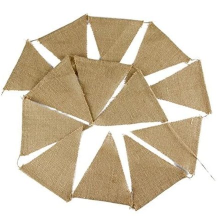 /#/Vimpelgirlang i juteväv, 3 meter vintage triangel flaggbanderoll/#/