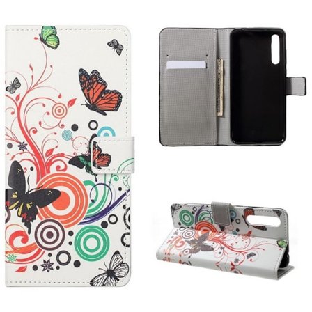 Plånboksfodral Sony Xperia 5 II - Vit med Fjärilar
