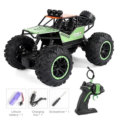 Rock Crawler Offroad RC-bil med fjärrkontroll, leksaksmaskin på radiostyrd bil med LED-ljus, leksak för pojkar