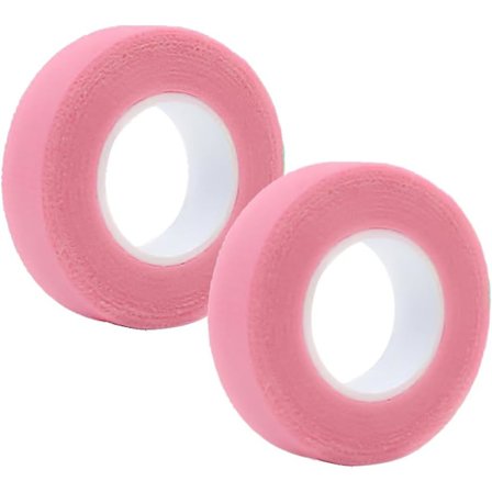 Øyenvippetape, to ruller med øyenvippeforlengelsestape (rosa), for øyenvippeforlengelser.