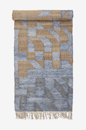 Bloomingville - Matta Vikka - Blå - Jute- & sisalmattor - 75X245 - Från Homeroom