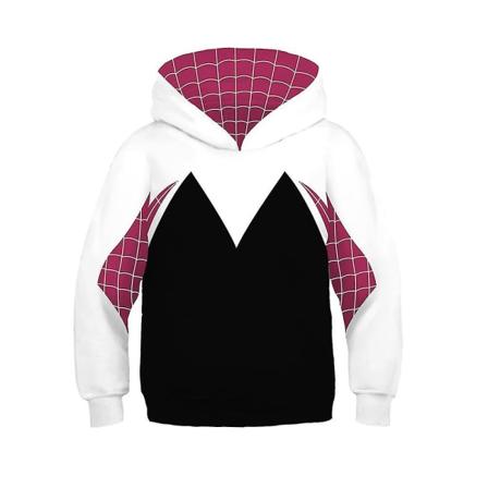 4-13 år Børn Spiderman Cosplay Gwen Venom Hættetrøjer Sweatshirt Sports Hætteoverdele Gaver Gwen 6-7Years