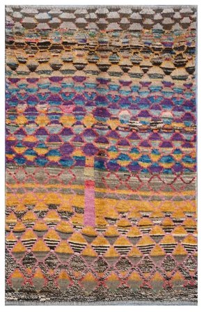 Moroccan Berber - Afghanistan Hand Knotted 92X141 Rug Brown/Dark Red Afghanistan