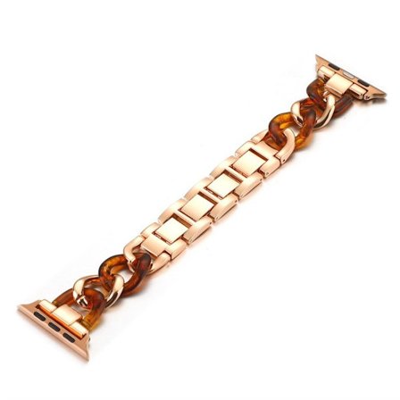 Apple Watch Series 6 / 5 44mm unique chain link watch band - Resin / Rose Gold