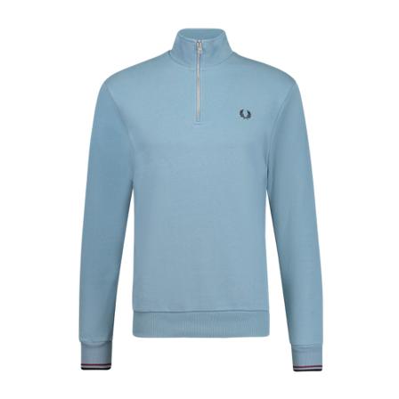 Fred Perry, Zip Crew Sweat Blauw, Heren, Maat:M,Katoen,strepen