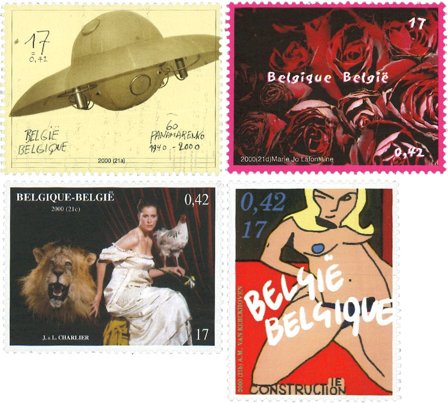 Belgien - Moderne kunst - Postfrisk sæt 4v
