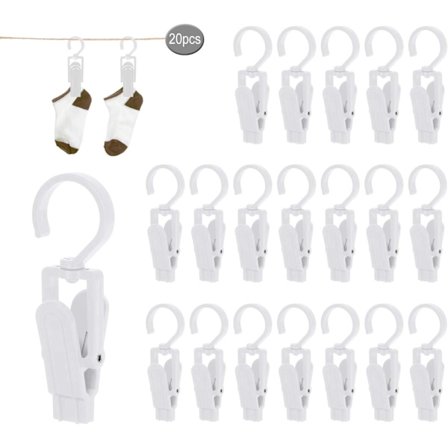 20 stk. store klesklyper, vindskjermklips, plastklips, kan ro