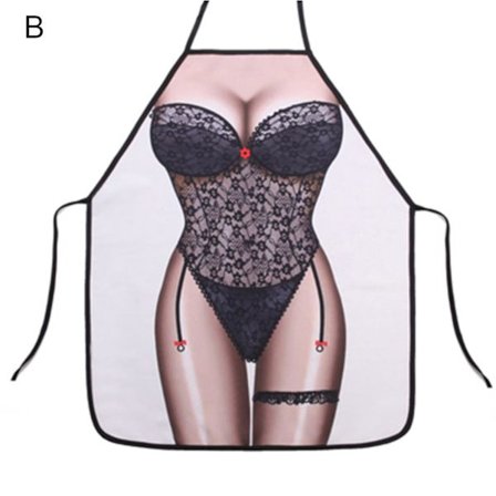 ZHOUBA Morsomt Sexy Digitaltrykt Matlagingsforkle Kjøkkenmiddag BBQ Grilluniform_Kvalitetsgave