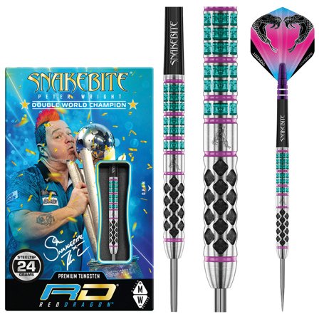 Red Dragon Darts Peter Wright Supa Venom 21g/22g/23g/24g Steel Tip Darts Tungsten Professional Set Flights shafts