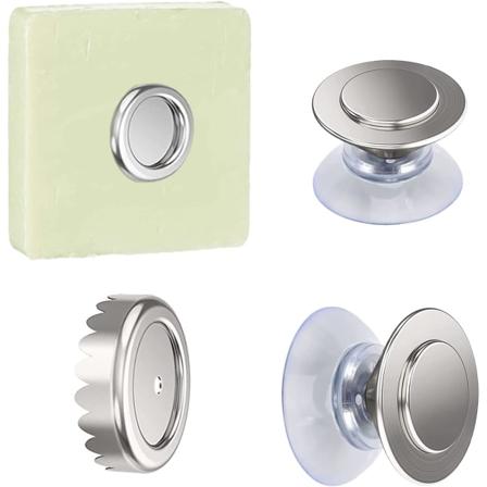 2-pak magnetisk såpeholder, rustfritt stål veggmontert magnetisk såpeholder, ingen lim, med praktisk og kraftig sugekopp, for daglig bruk på badet