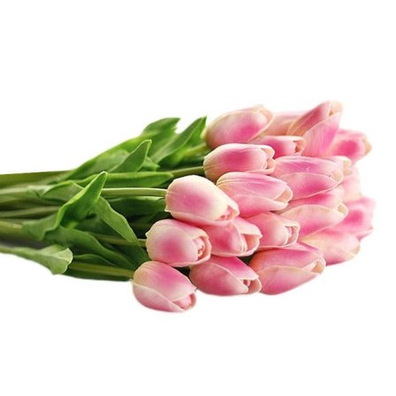 12 stk. kunstige tulipaner Real Touch Blomster Fake Tulip pink