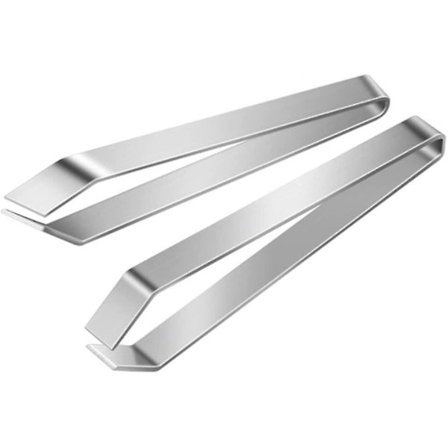 Fiskbenspincett Borttagningsverktyg för bentång i rostfritt stål för att ta bort fiskben, grishår, fiskfjäll (silver) (2 st)