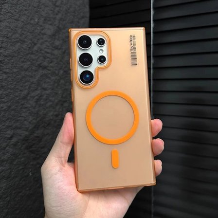 Lyxigt Matt Magnetiskt Trådlöst Laddnings Magsafe Skal För Samsung S24 S23 S22 S25 Ultra Note 20 Slim Lable Fodral för Galaxy S25 Plus