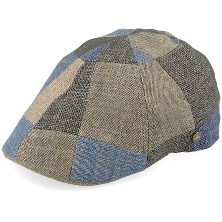 Lierys - Beige flatcap Keps - Duck Patchwork Patchwork Flat Cap @ Hatstore