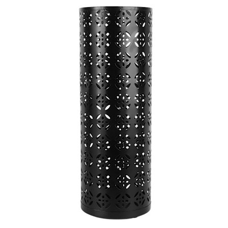 Paraplystativ til Entré, Rund Huldesign Paraplyholderbeholder i Metalmateriale med Kobbermønster, Vandtæt Belægning Rustfri Fritstående