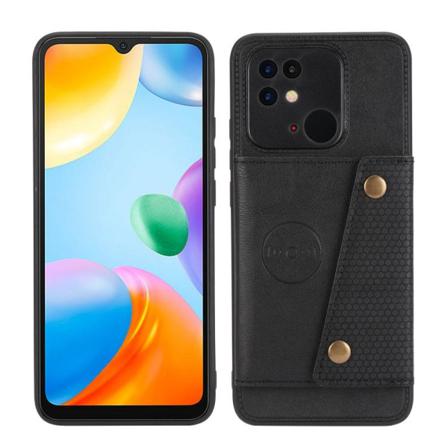 Skalo Xiaomi Redmi 10c Pu Läder Skal Med Plånbok - Svart Svart