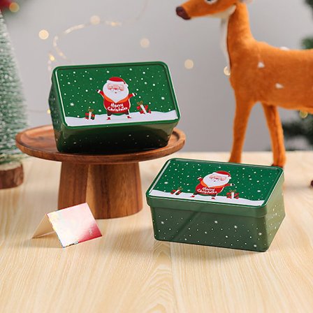 Christmas Square Blik Candy Box Gaveopbevaringsboks Biscui