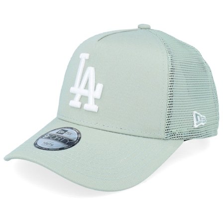 New Era - MLB Groen trucker Cap - Los Angeles Dodgers League Essential Evergreen/White A-frame Trucker @ Hatstore