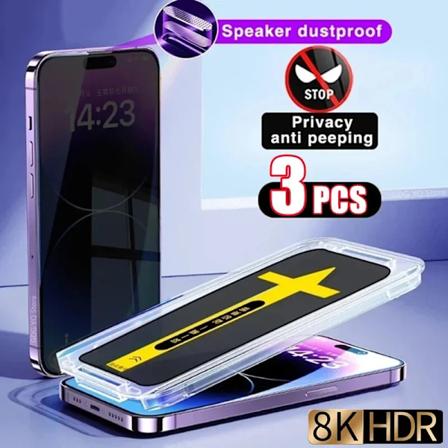 3 kpl Helppo asennus Vakoilunvastainen lasi Iphone 15 13 12 11 14 Pro Max Mini Xr Xs 14 15 Plus Yksityisyys Näytönsuojat 3Pcs Privacy Glass For iPhone