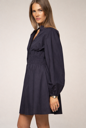 Latika Dress Marine Poplin Marine Poplin / XL