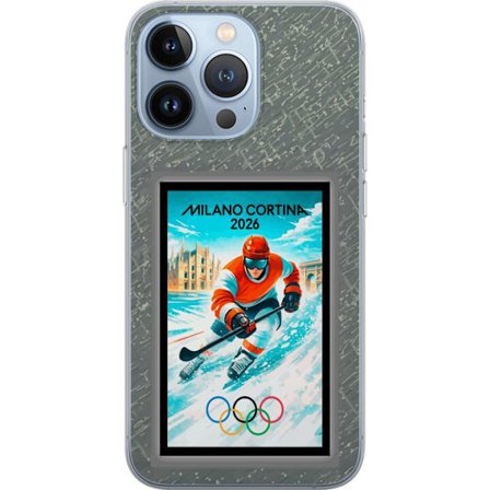Kompatibel Mobilcover til Apple iPhone 13 Pro Curling illustration med spillere og sten på isen, Milano Cortina 2026, snedækkede stænk og olympiske