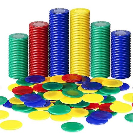 400 stk. plastik pokerchips spillechips 4 farver tællekort til hasardspil tælle bingo spil{YFL}