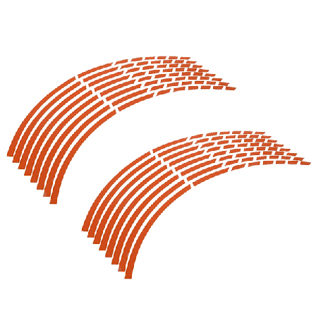 16 stk. Sykkel Motorsykkel 16-18 tommer Reflekterende Hjulstripe Klistremerker Dekorasjonstilbehør (Oransje)