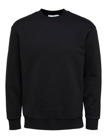 Slhrelaxhoffman Crew Neck Sweat S Noos Black Selected Homme