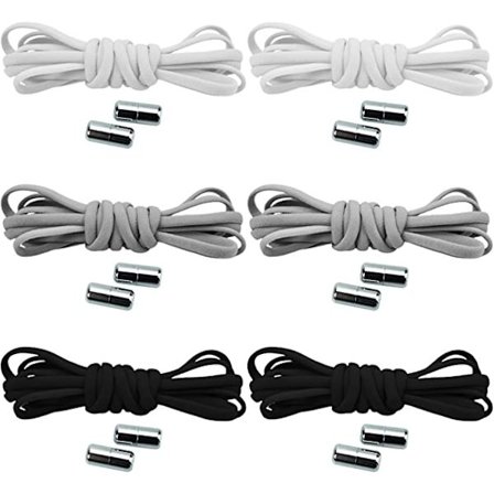 6 par elastiske skolisser med metallspenne uten knyting elastiske skolisser metallås skolisser metallknapp skolisser erstatningssko lisser for 
