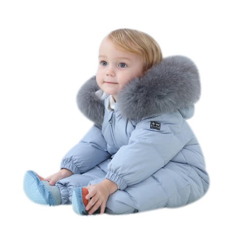 Toddler Baby Flickor Pojkar Kappa Vinter Dun Jumpsuits