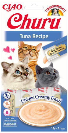 Churu - Cat Creamy Treat Tuna 4-pk. - Katt - Kattegodteri & kattegress - Belønningsgodbiter katt - ZOO.no