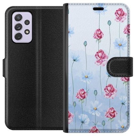 Kompatibel Tegnebogsetui til Samsung Galaxy A52s 5G Petal Reverie Sky Blue