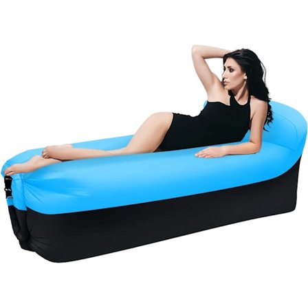 210D Sort Catalansk Oppustelig Hængekøje, Bærbar Vandtæt Udendørs Oppustelig Sofa med Pakke, Udendørs Oppustelig Sofa Bærbar Vandtæt Oppustelig Stol, 