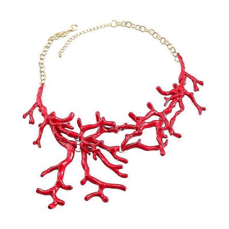 Mote Trend Nisje Rød Korall Anheng Kragebenskjede Temperament Halskjede