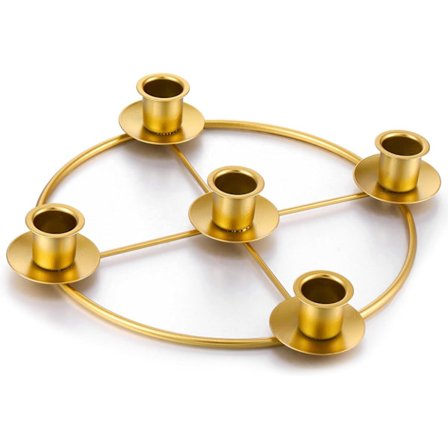 Adventsljusstake, enkelpack, bordsdekorationer, lämplig för juldekoration i hemmet (guld)