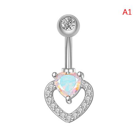 Zirkon Dangle Navelringar Hjärta Fjäril Navel Ring Paj