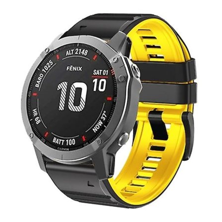 För Garmin Fenix ​​7/7x/6/6x/5/5x 26mm tvåfärgad watch