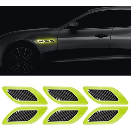 6 st 3D starka reflekterande ränder klistermärken för bil fender huv stötfångare hög intensitet natt synlighet reflekterande dekal säkerhetsvarning 
