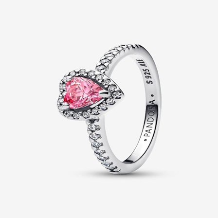 Pandora - Elevated Pink Heart Ring - Sterlingsølv