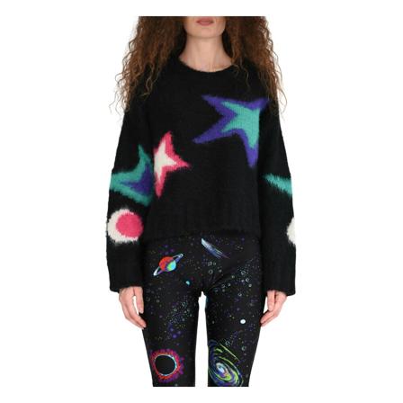 Msgm, Round-neck Knitwear Zwart, Dames, Maat:L