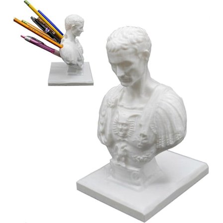 Julius Caesar Blyantholder, Sjov Julius Caesar Buste Statue Penholder, Resin Caesar Statue Blyantholder [db]