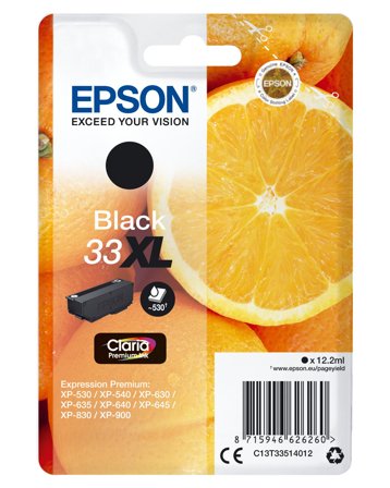 Epson 33XL - XL - svart - original - blekkpatron
