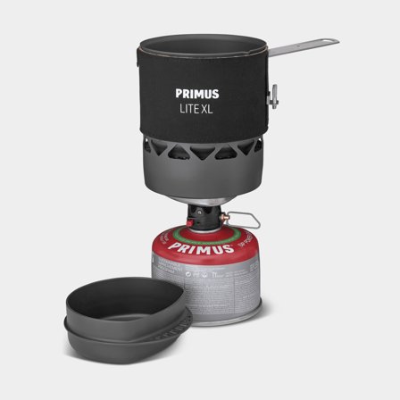 Kaasukeitin / retkikeitin Primus Lite XL Stove System Black, 1700 W, integroidulla piezosytyttimellä + kattila (1 litra), + Talvikaasu (230 grammaa)