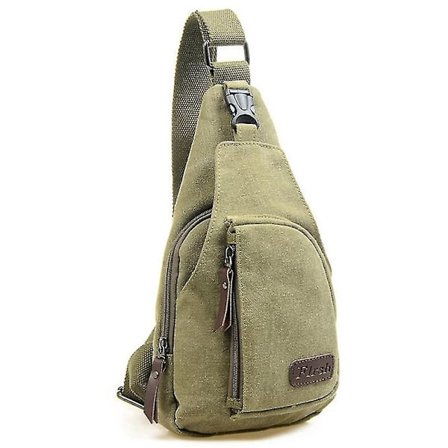 Herre Canvas Skuldertaske Vandretur Crossbody Militær Hær Rygsæk Sling Brysttasker