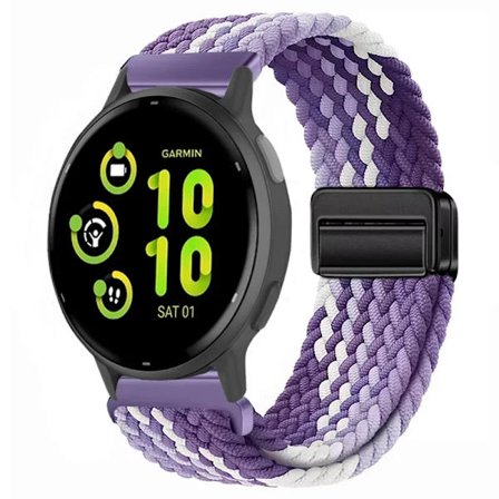 20/22 mm nylonarmband för Garmin Forerunner 55 165 265 965 255 magnetiskt flätat andningsbart band för Garmin Active 5/Venu 3 Correa