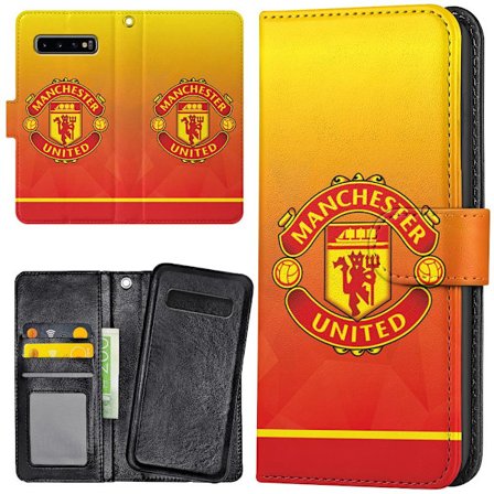 Samsung Galaxy S10 Plus - Plånboksfodral/Skal Manchester United